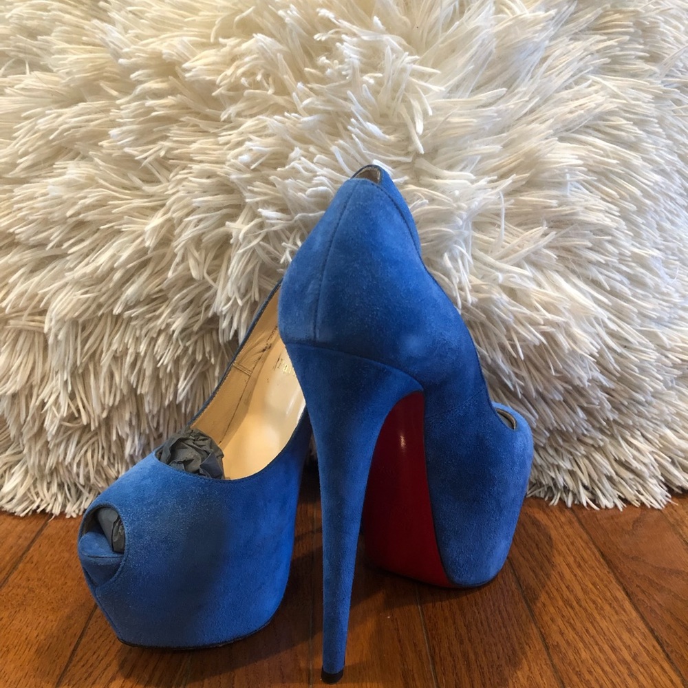 Christian Louboutin Blue Sapphire Suede Highness
